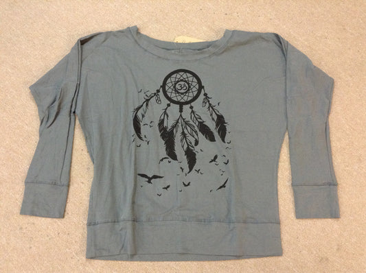Womens Organic Dream Catcher Long Sleeve Top - HalfMoonMusic
