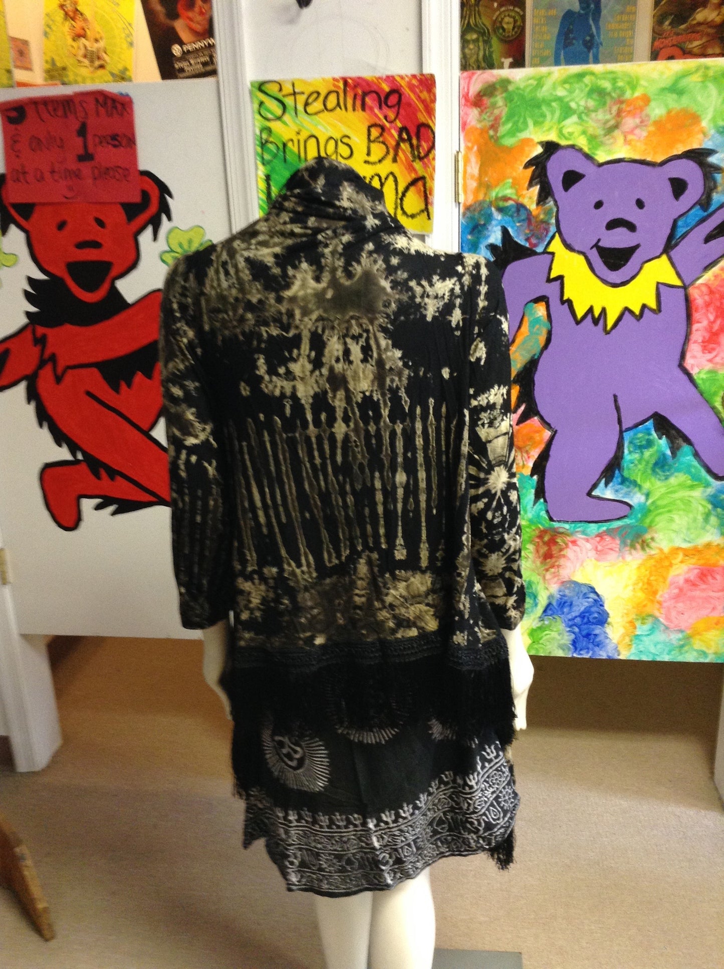 Tie Dye Fringe Jacket - HalfMoonMusic