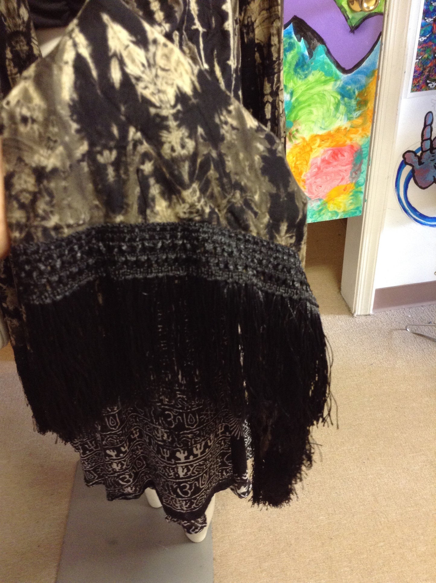 Tie Dye Fringe Jacket - HalfMoonMusic