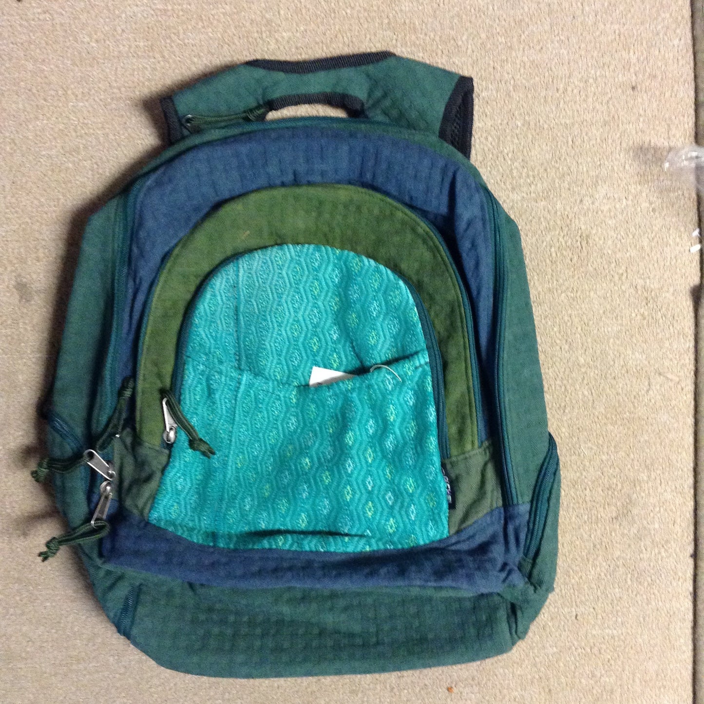 Basket Weave Brocade Trim Backpack - HalfMoonMusic