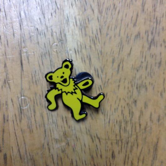 Yellow Dancing Bear Hat Pin - HalfMoonMusic