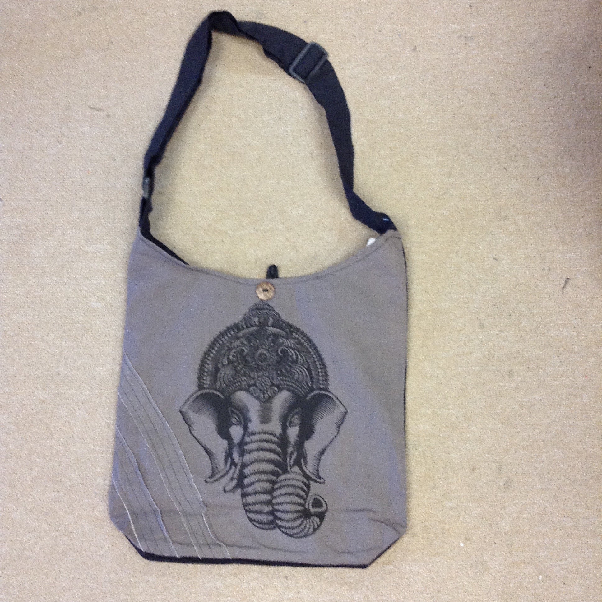 Messenger Bag W/ Bold Elephant Print - HalfMoonMusic