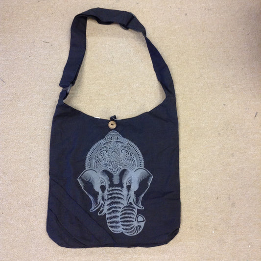 Messenger Bag W/ Bold Elephant Print - HalfMoonMusic