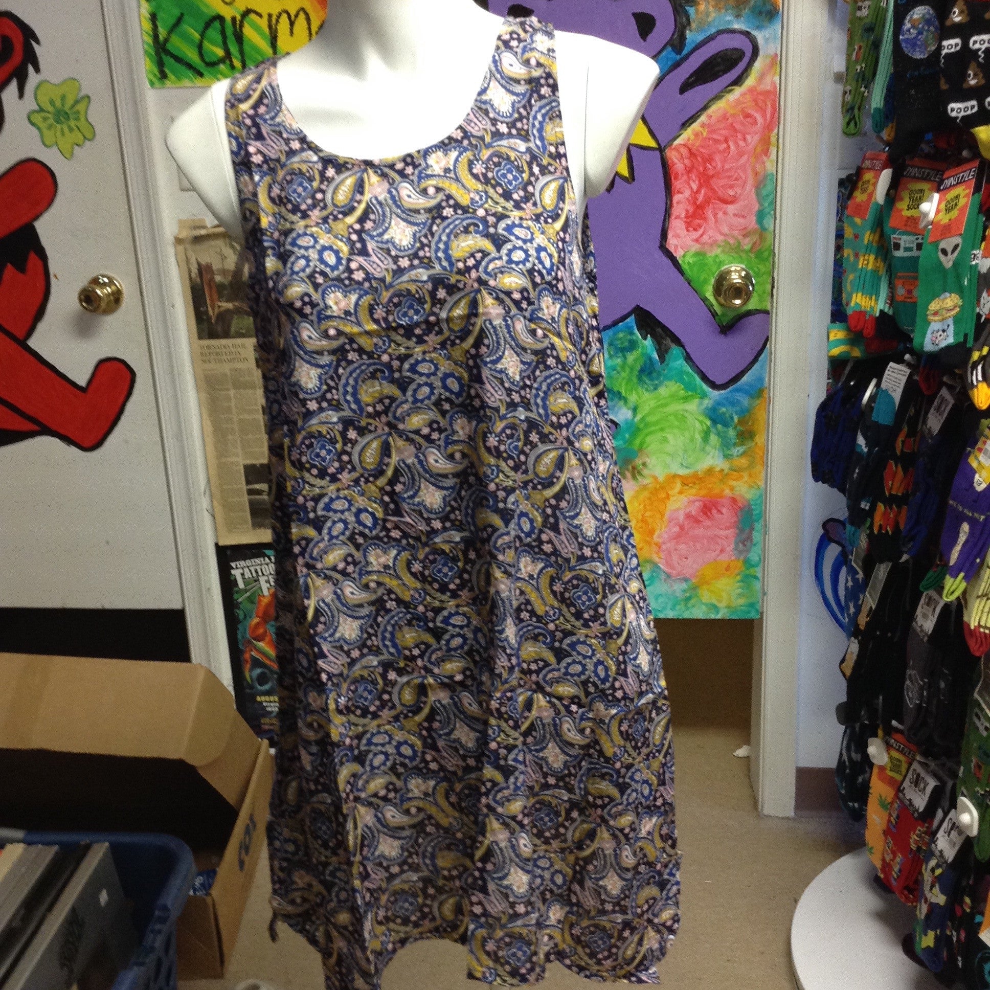 Paisley Print Dress - HalfMoonMusic