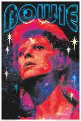 David Bowie Glitter Blacklight Poster - HalfMoonMusic