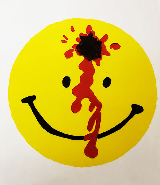 Dead Serious Smiley Sticker - HalfMoonMusic