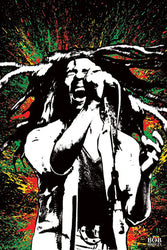 Bob Marley Paint Splash Poster - HalfMoonMusic