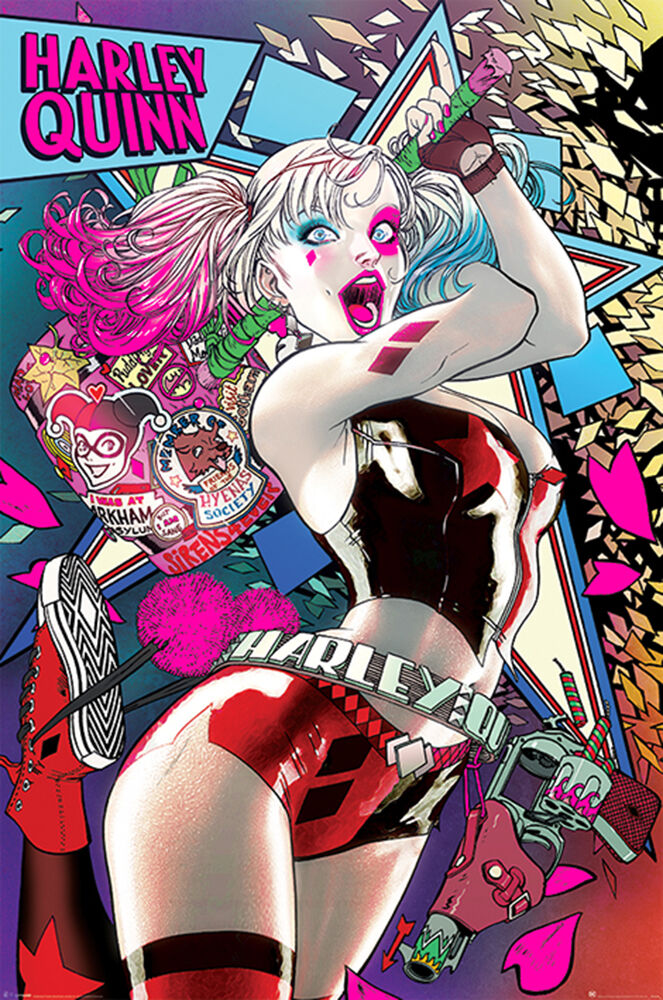 Harley Quinn Neon Poster - HalfMoonMusic