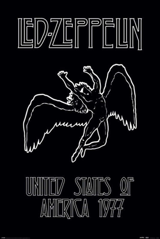 Led Zeppelin Icarus 1977 Poster - HalfMoonMusic