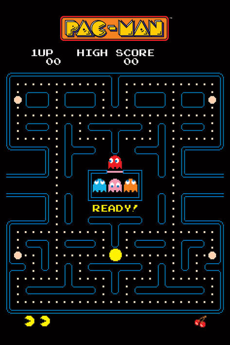 Pac Man - Maze Poster - HalfMoonMusic