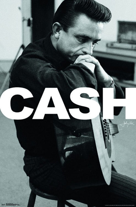 Johnny Cash Sitting Poster - HalfMoonMusic