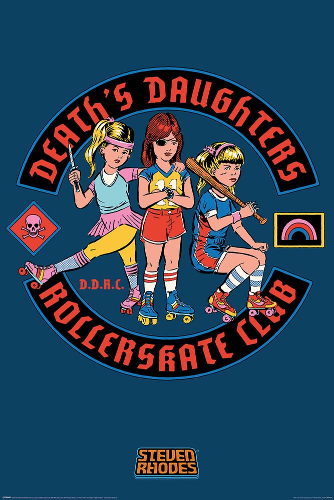 Death Daughters Rollerskate Club - Steven Rhodes Poster - HalfMoonMusic