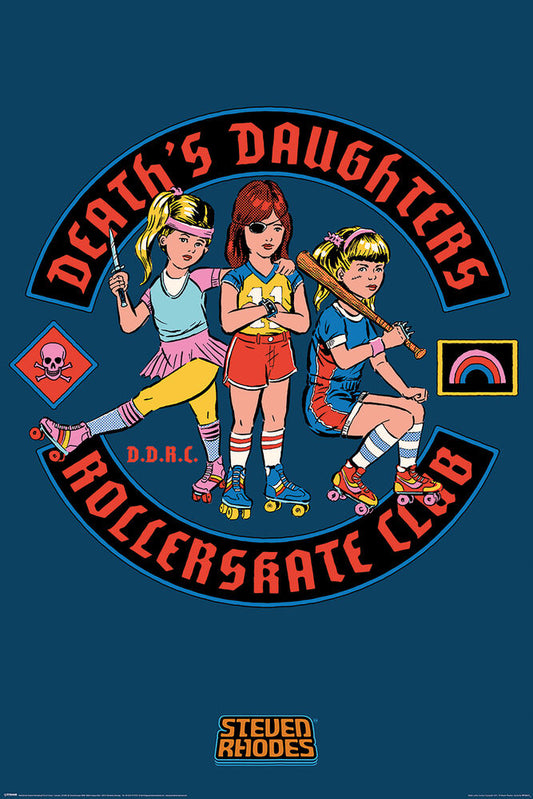 Death Daughters Rollerskate Club - Steven Rhodes Poster - HalfMoonMusic