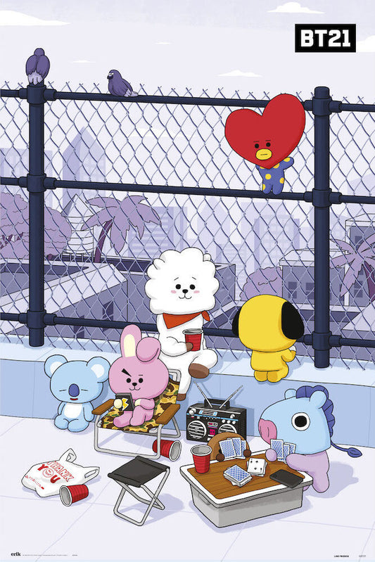 BT21-Rooftop Poster - HalfMoonMusic