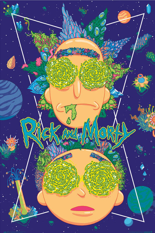 Rick & Morty - High in the Sky Poster - HalfMoonMusic