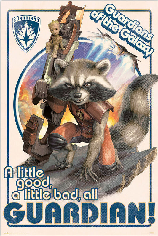 Rocket & Baby Groot Poster - HalfMoonMusic