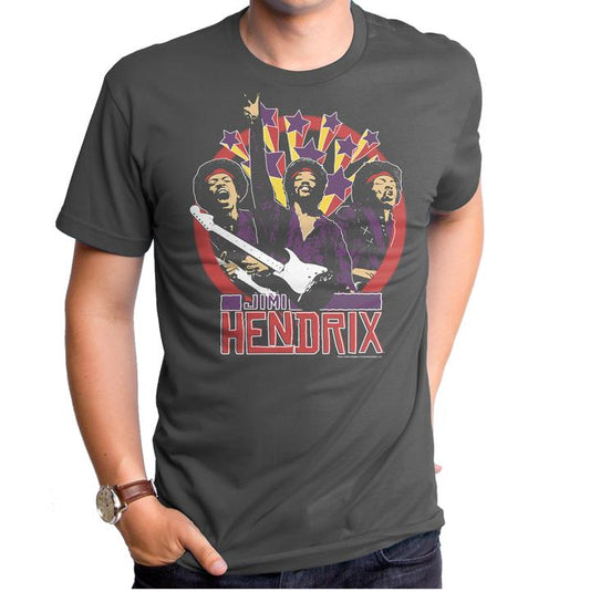 Mens Jimi Hendrix Stars Montage T-Shirt - HalfMoonMusic