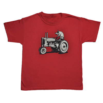 Pig on a Tractor Youth T Shirt - HalfMoonMusic