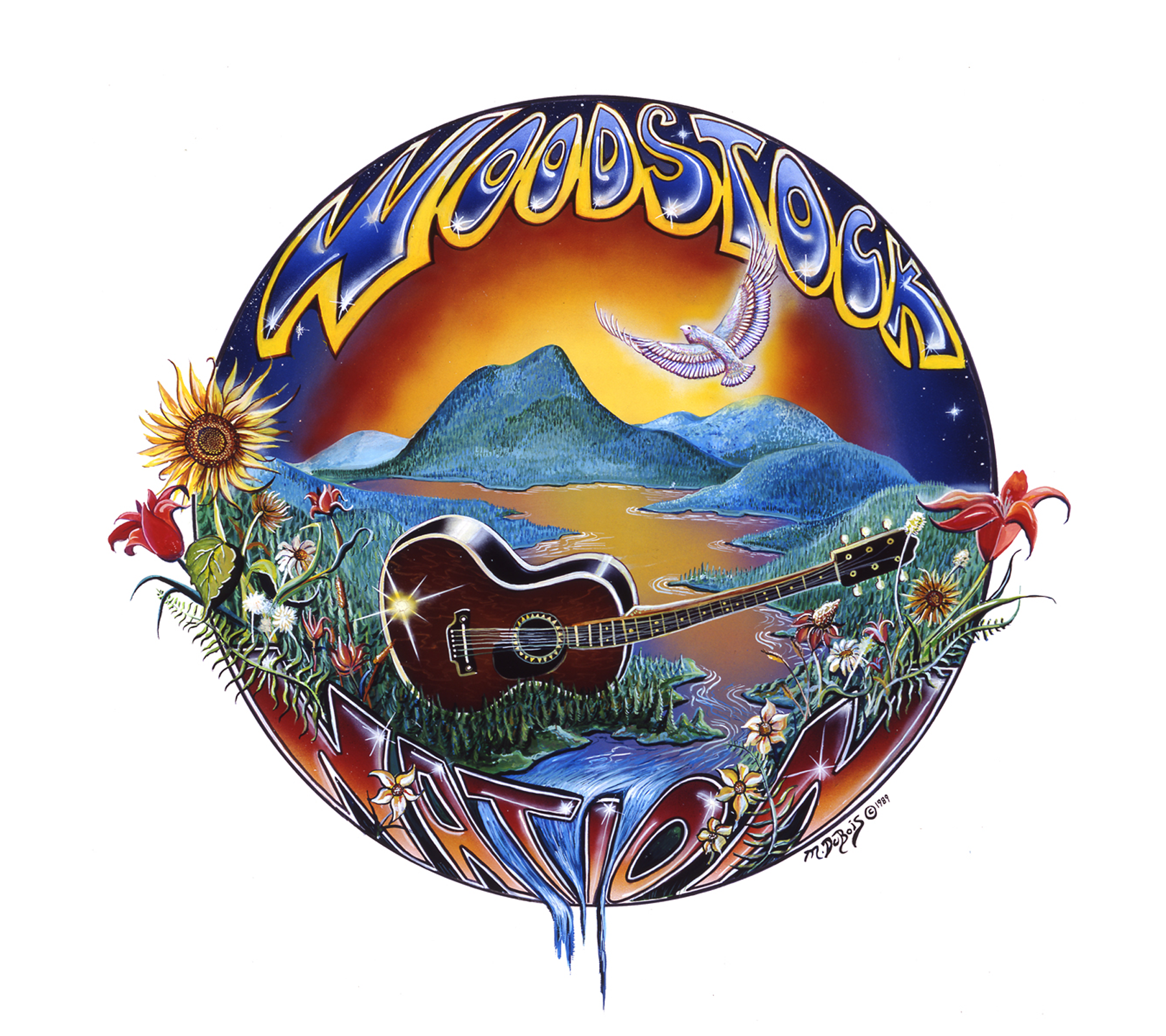 Woodstock Nation Mike DuBois Art Print - HalfMoonMusic