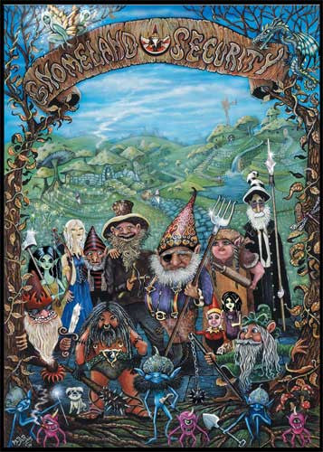 Gnomeland Security Art Print - HalfMoonMusic