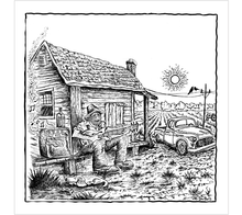 Guitar Dude Mike DuBois Art Print - HalfMoonMusic