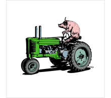 Tractor Pig Mike DuBois Art Print - HalfMoonMusic