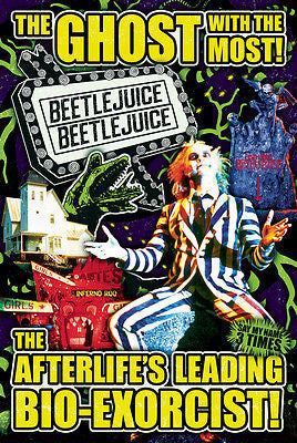 Beetlejuice Collage Poster - HalfMoonMusic