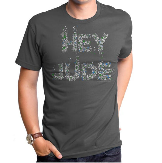 Mens The Beatles Floral Hey Jude T-Shirt - HalfMoonMusic