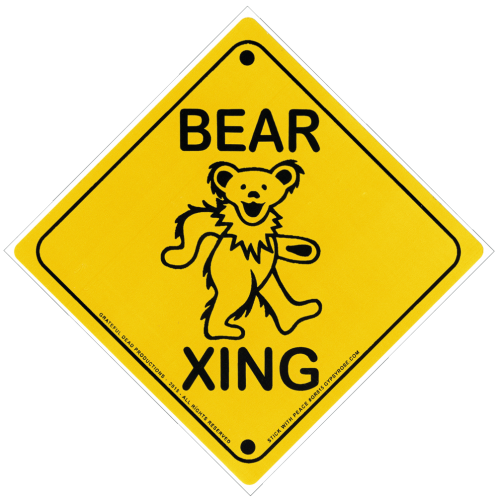 Bear Crossing Sticker - HalfMoonMusic