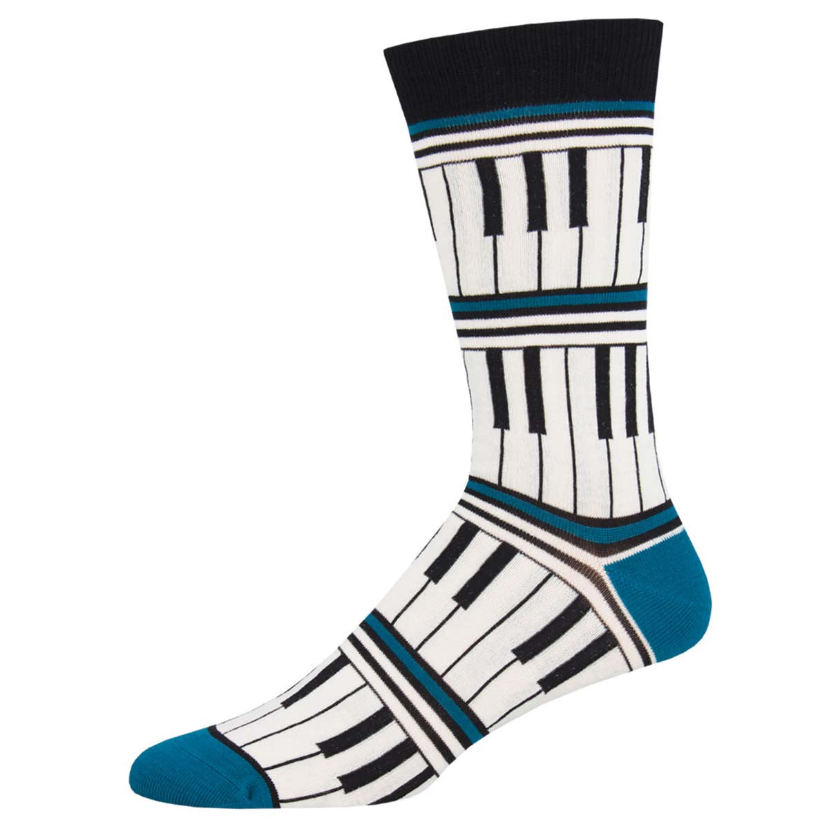 Mens Piano Stripe Bamboo Socks - HalfMoonMusic