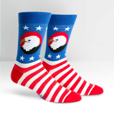 Mens America Crew Socks - HalfMoonMusic