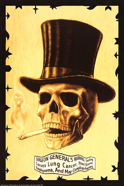 Skull Smoking Poster - HalfMoonMusic