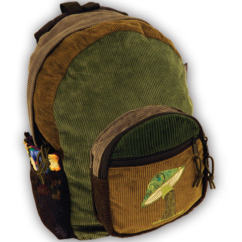 Mushroom Corduroy Patchwork Backpack - HalfMoonMusic