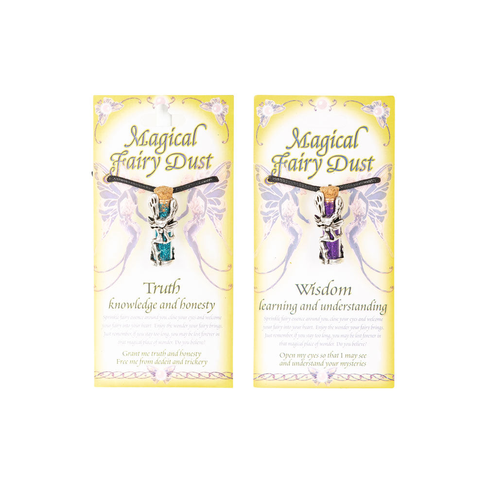 Magical Fairy Dust Glitter Pendant Necklace Carded Jewelry - HalfMoonMusic