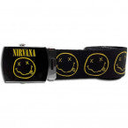 Nirvana Smiley Repeat Clamp Belt - HalfMoonMusic