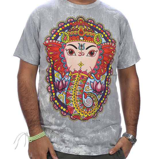 Mens No Time Cotton Ganesha T-shirt - HalfMoonMusic