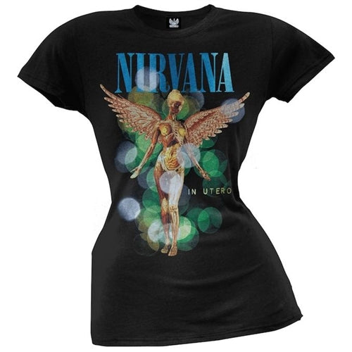 Women's Nirvana Bubbles In Utero T Shirt - HalfMoonMusic