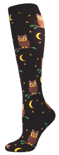 Night Owl Knee High Womens Socks - HalfMoonMusic