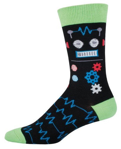 Mens Robot Gears Socks - HalfMoonMusic