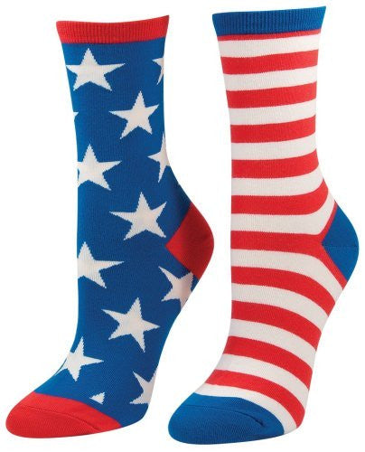 Womens American Flag Socks - HalfMoonMusic