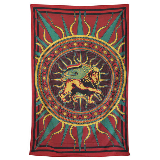 Rasta Lion Tapestry - HalfMoonMusic