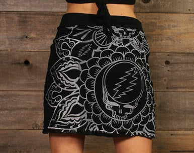 Womens SYF Cotton Lycra Mandala Mini Skirt w/ Pockets - HalfMoonMusic