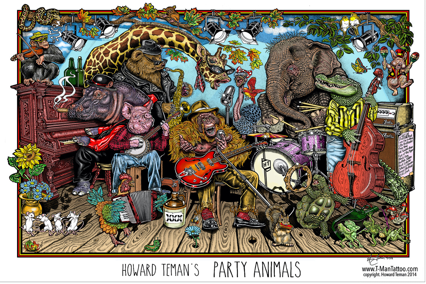Party Animals Howard Teman Poster - HalfMoonMusic