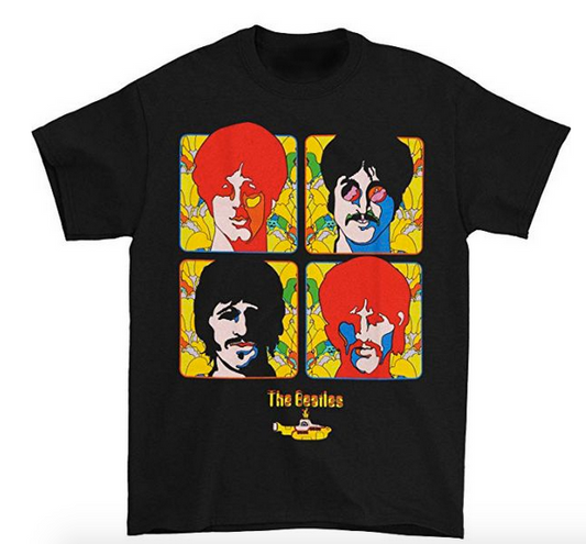 Mens The Beatles 4 Portraits T-Shirt - HalfMoonMusic