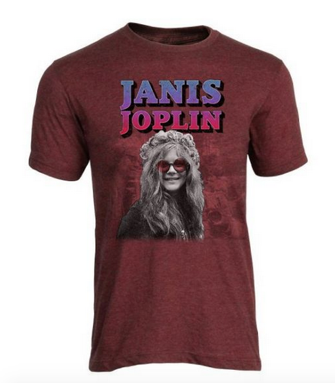 Mens Janis Joplin Rose Colored Glasses T-Shirt - HalfMoonMusic