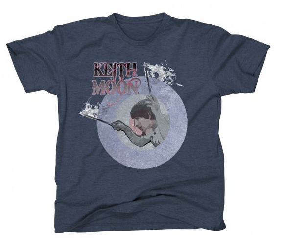 Mens Keith Moon Splash Sticks T-Shirt - HalfMoonMusic