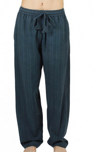 Unisex Cotton Stripe Drawstring Lounge Pants - HalfMoonMusic