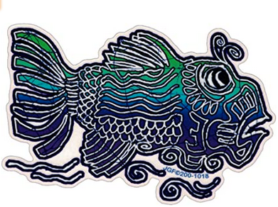 Jerry Garcia Fish Window Sticker - HalfMoonMusic