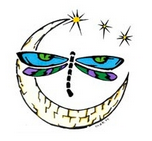 Dragonfly Moon Sticker - HalfMoonMusic