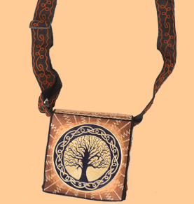 Celtic Tree Of Life Hand Embroidered Messenger Bag - HalfMoonMusic